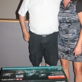 Mark Busscher presented a Makita Compound Saw to Diane Nievwenhof